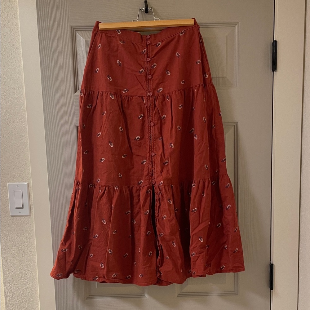 Old Navy Floral-Print Tiered Button-Front Maxi Skirt for Women